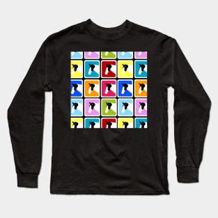 Paint Horse with Blue Eye Block Color Long Sleeve T-Shirt